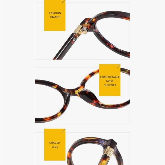 Oval Small Frame Retro Plain Eyeglasses - Picture 4 of 9